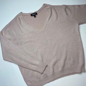 Express Women’s V-Neck Sweater Large, Light Pink